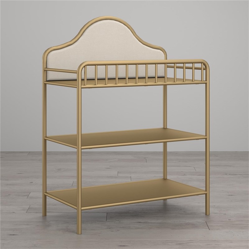 Little Seeds Traditional Piper Metal Changing Table in Gold Homesquare