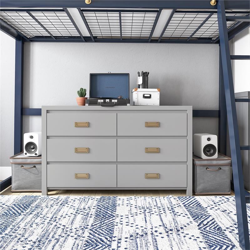 Little Seeds Monarch Hill Haven 6 Drawer Dove Grey Kids Dresser
