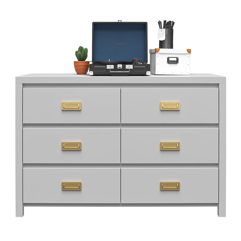Little Seeds Monarch Hill Haven 6 Drawer Dove Grey Kids Dresser