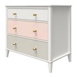 Little Seeds Monarch Hill Poppy White 3 Drawer Dresser Peach and Taupe Drawers