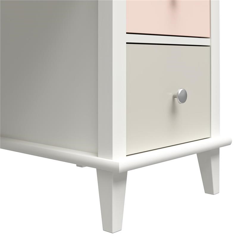 Little Seeds Monarch Hill Poppy Kids White Desk Peach and Taupe Drawers