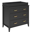 Little Seeds Modern Monarch Hill Hawken Wood 3 Drawer Changing Table in Black