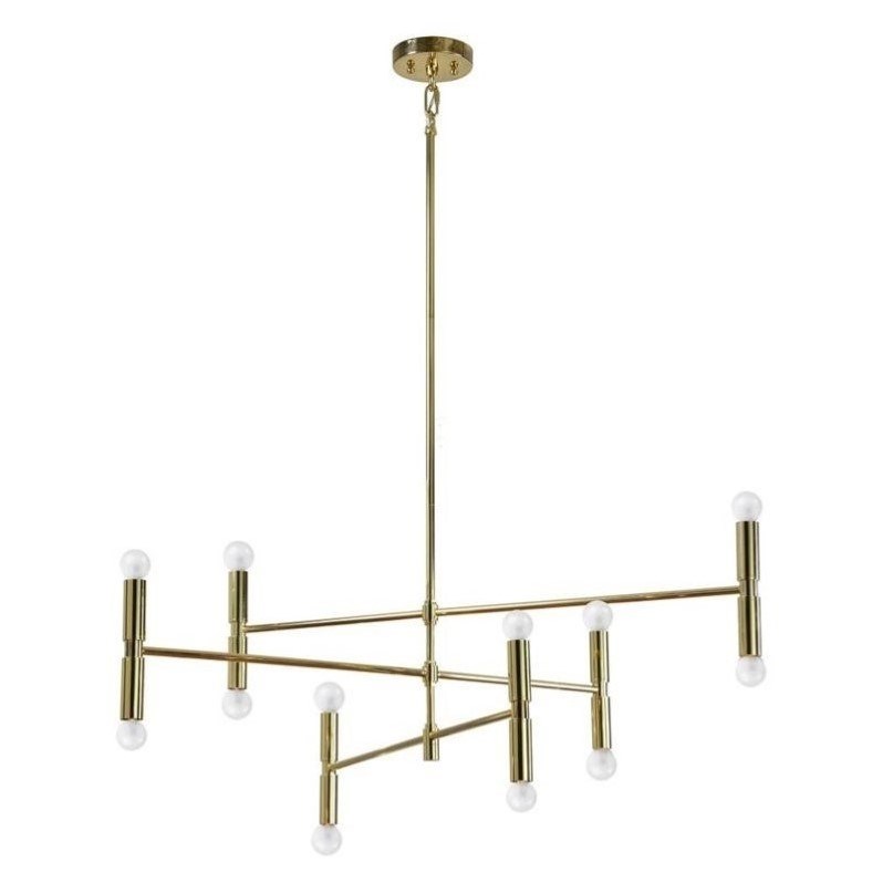 Maklaine Modern Ceiling Fixture in Gold plated Steel