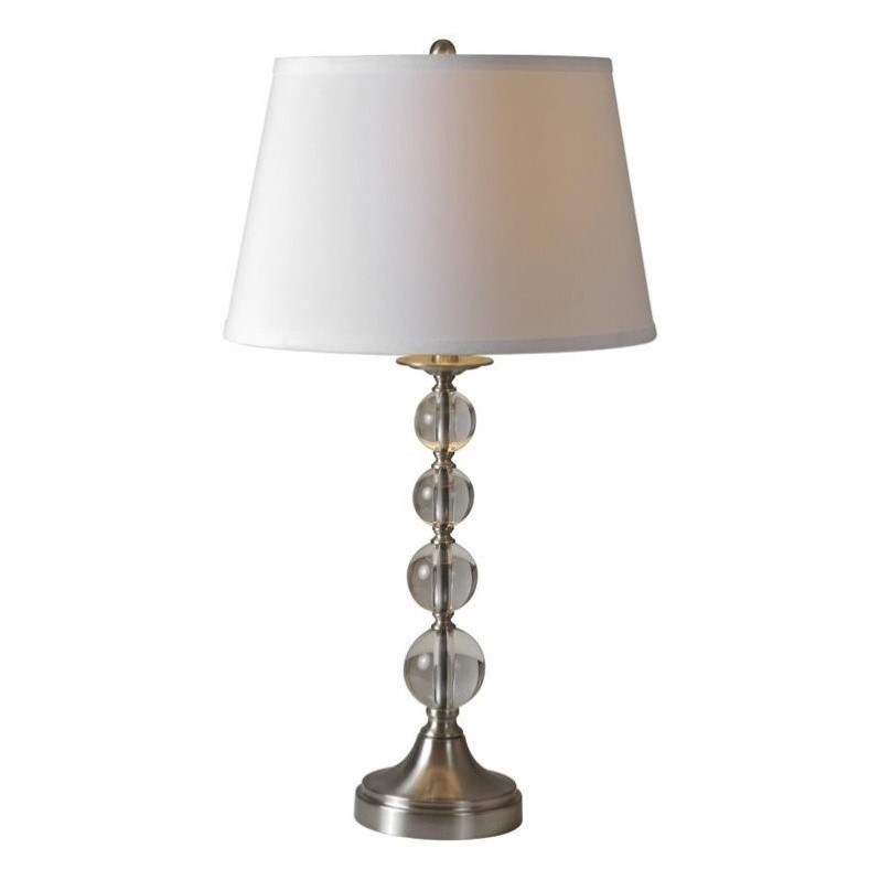 Maklaine Table Lamps in Satin Nickel (Set of 2)