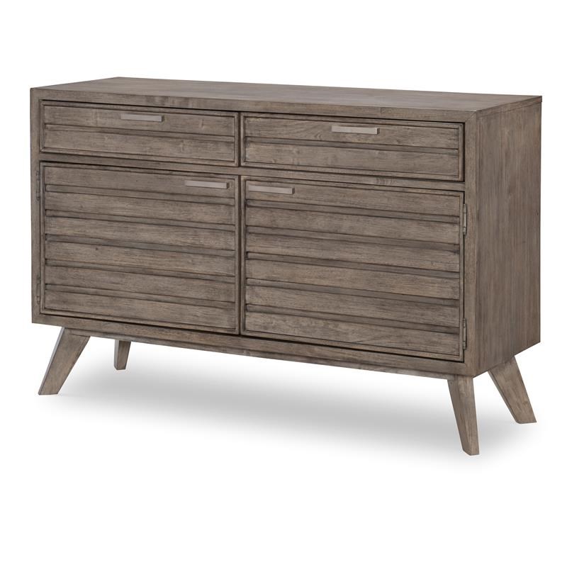 Maklaine Modern Two Drawer Credenza in Ash Brown Finish Wood