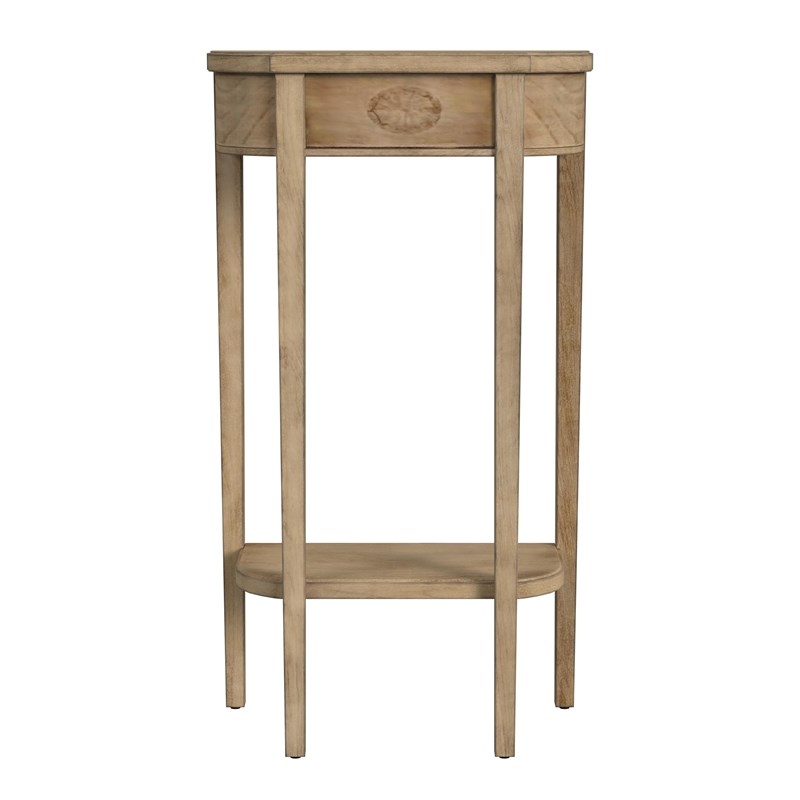 Maklaine Transitional Antique Engineered Wood Console Table in Beige