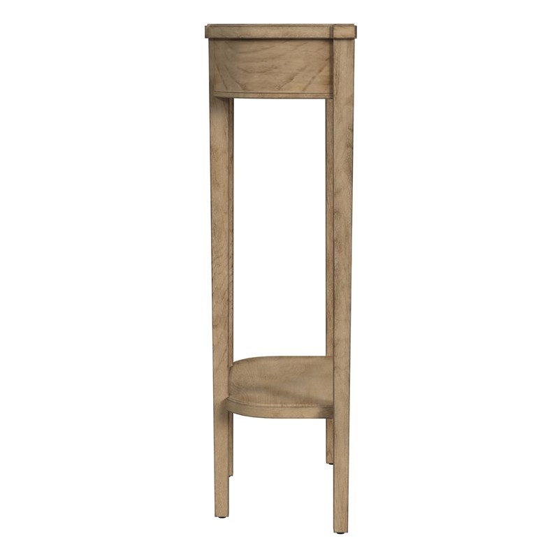 Maklaine Transitional Antique Engineered Wood Console Table in Beige