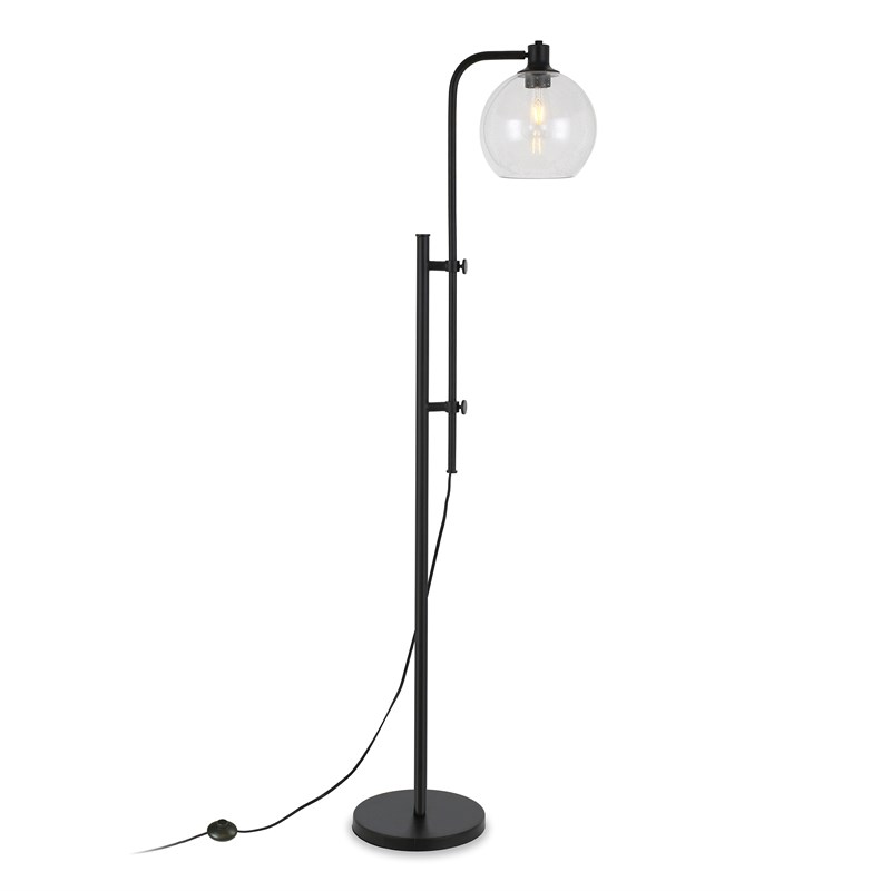 Maklaine Industrial Height Adjustble Floor Lamp in Black and Bronze