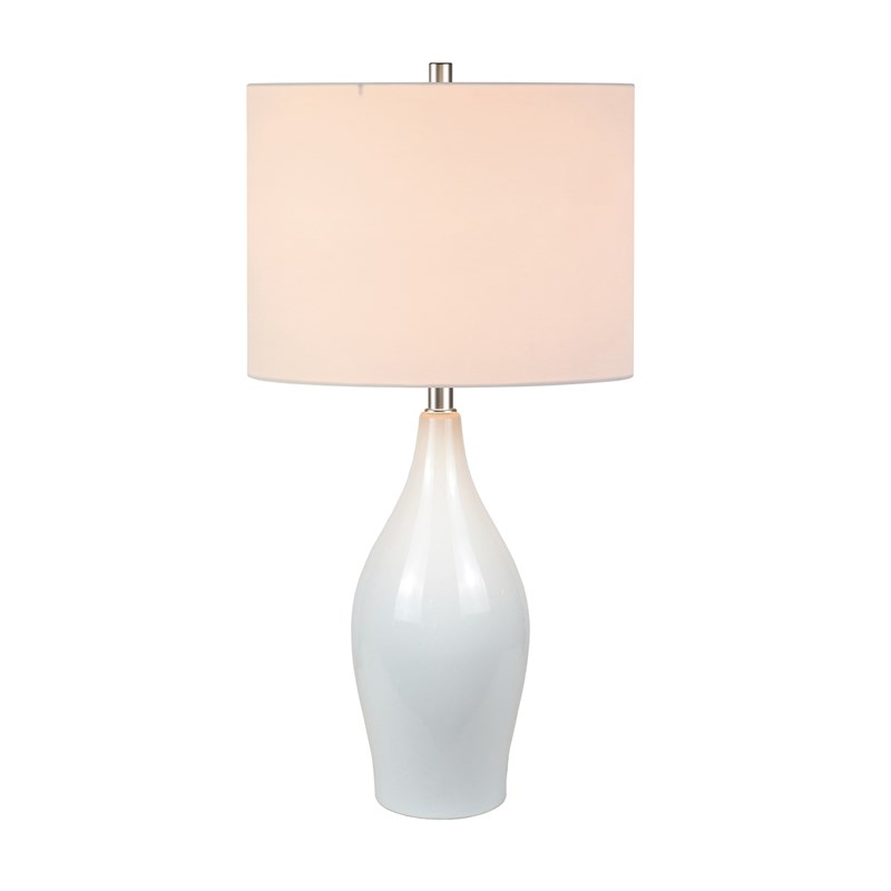 Maklaine Contemporary 28.25' Ceramic Table Lamp in White