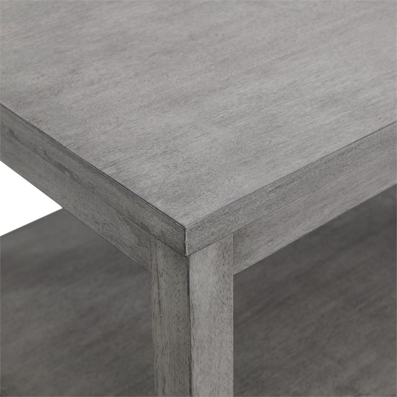 Maklaine Transitional Wood Occasional Table Set in Gray Finish