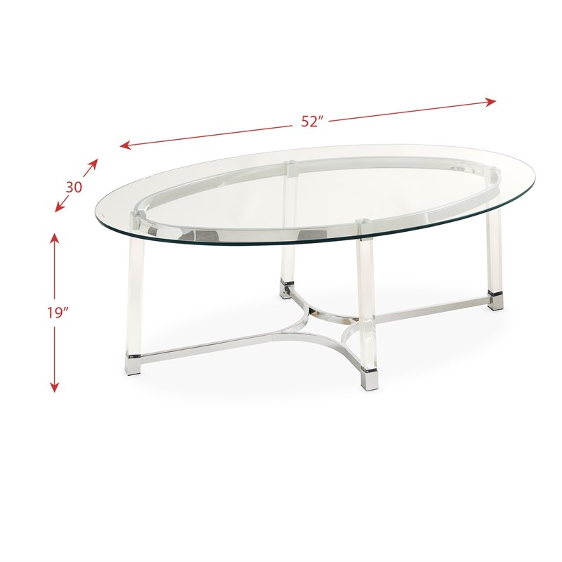Maklaine Modern Glass 2PC Occasional Table Set in Clear Finish