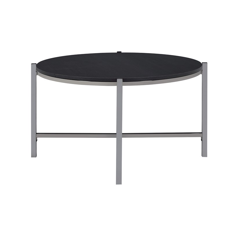 Maklaine Modern Metal 3PC Occasional Table Set in Black Finish