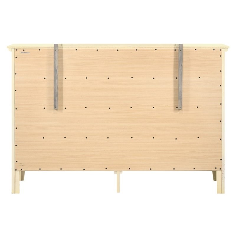 Maklaine Engineered styled Wood 8 Drawer Dresser in Beige Finish