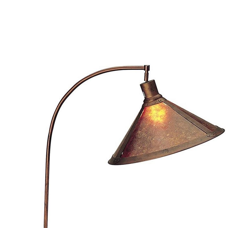Maklaine 3 Way Metal Floor Lamp with Arc Design & Compressed Shade in Bronze