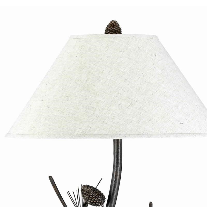 Maklaine Accent Metal Body Floor Lamp with Conical Shade in Bronze and White
