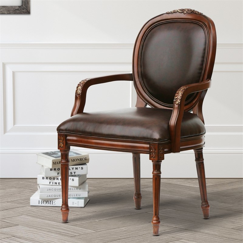 Comfort Pointe Bradford Brown Leather Accent Chair Homesquare