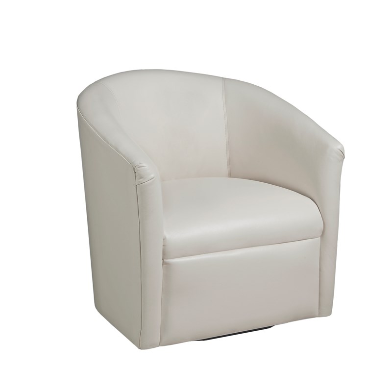Comfort Pointe Draper Milky White Faux Leather Swivel Chair