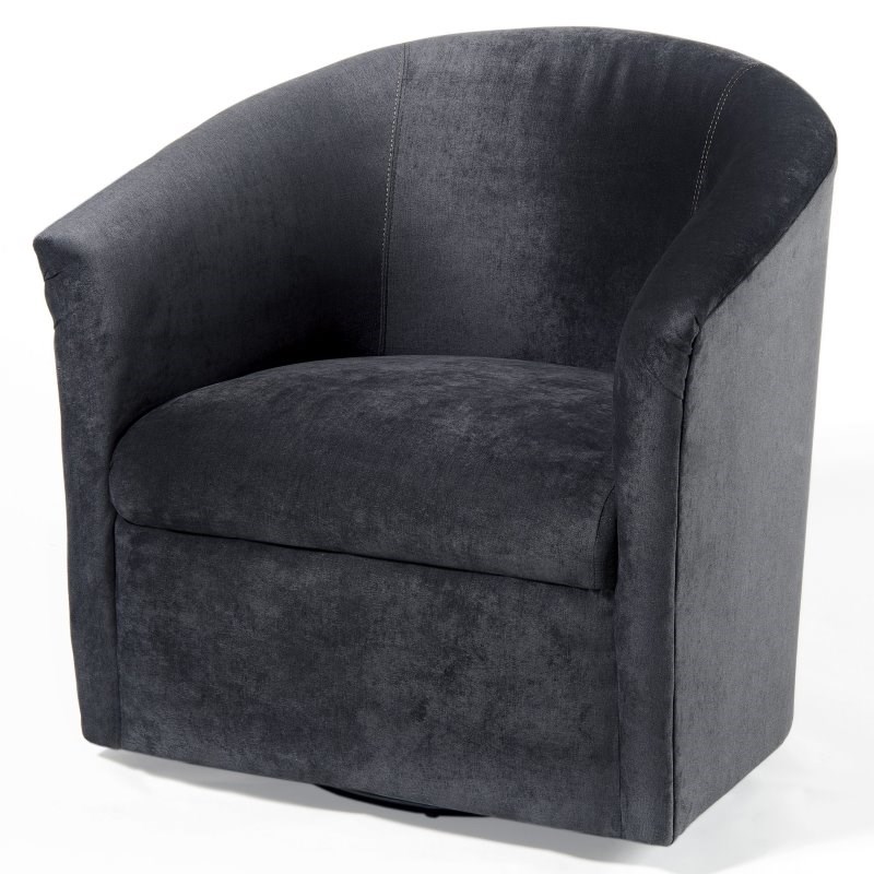 Comfort Pointe Elizabeth Charcoal Gray Microfiber Swivel Accent Chair