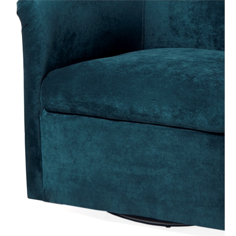 Comfort Pointe Elizabeth Ocean Blue Microfiber Swivel Accent Chair