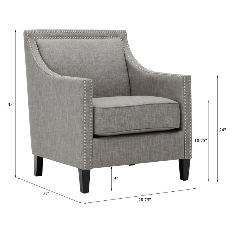 comfort pointe taslo gray fabric accent chair - 8018-35