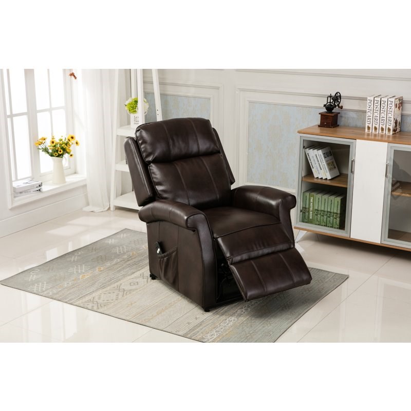 Comfort Pointe Lehman Brown Faux Leather Traditional Lift Chair