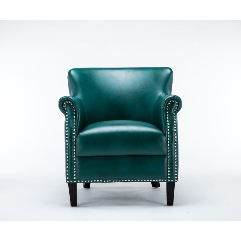 Comfort Pointe Holly Teal Green Faux Leather Club Chair