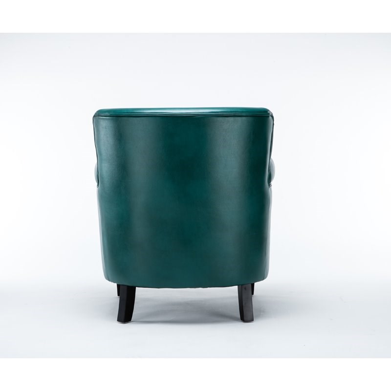 teal leather club chair