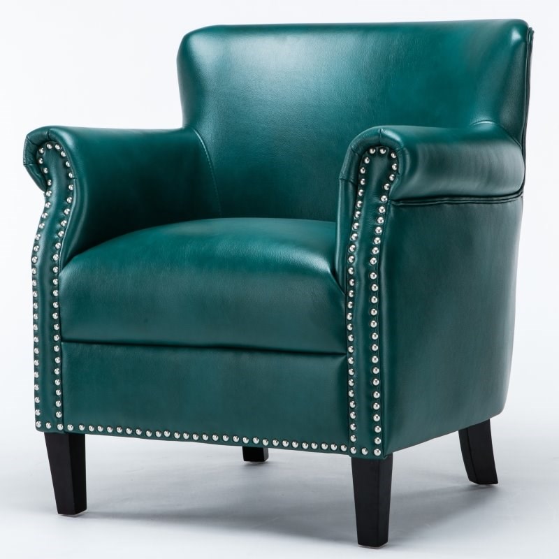 Comfort Pointe Holly Teal Green Faux Leather Club Chair