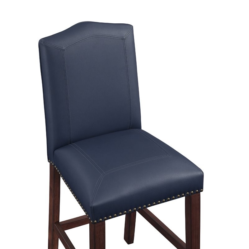 comfort pointe carteret navy blue leather counter stool 3206024bl