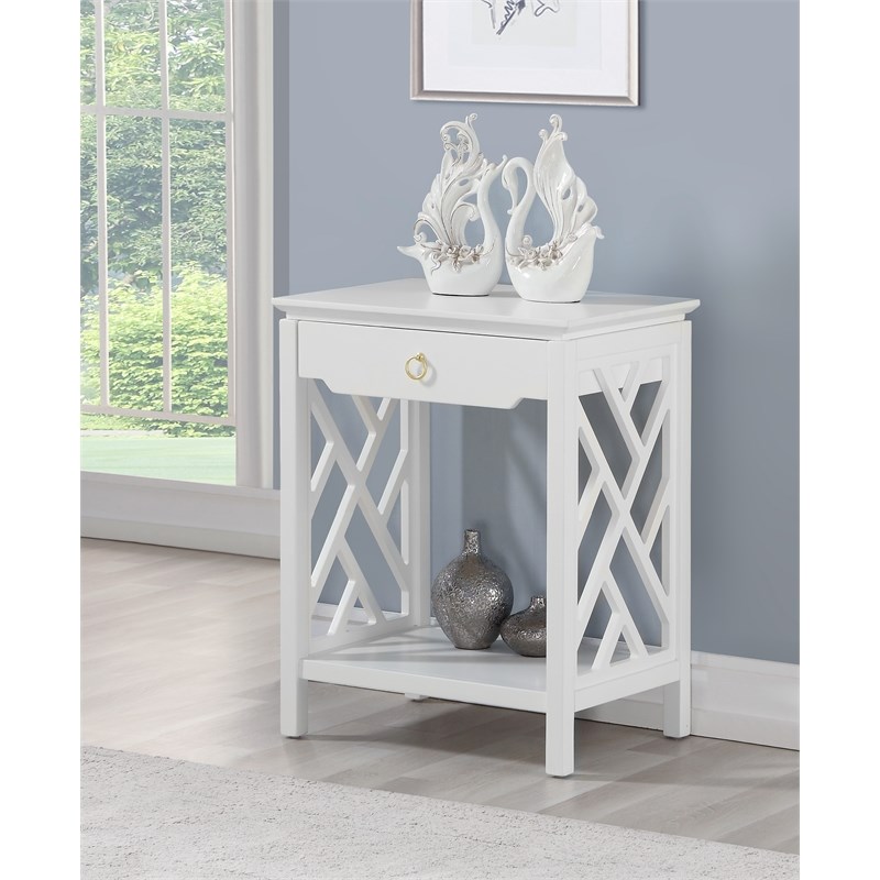 Set Of 2 Modern Night Stand In White 1862543 Pkg