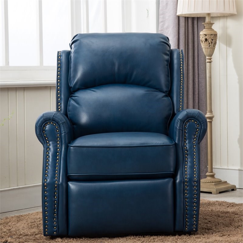 comfort pointe crofton navy blue faux leather lift chair 810710