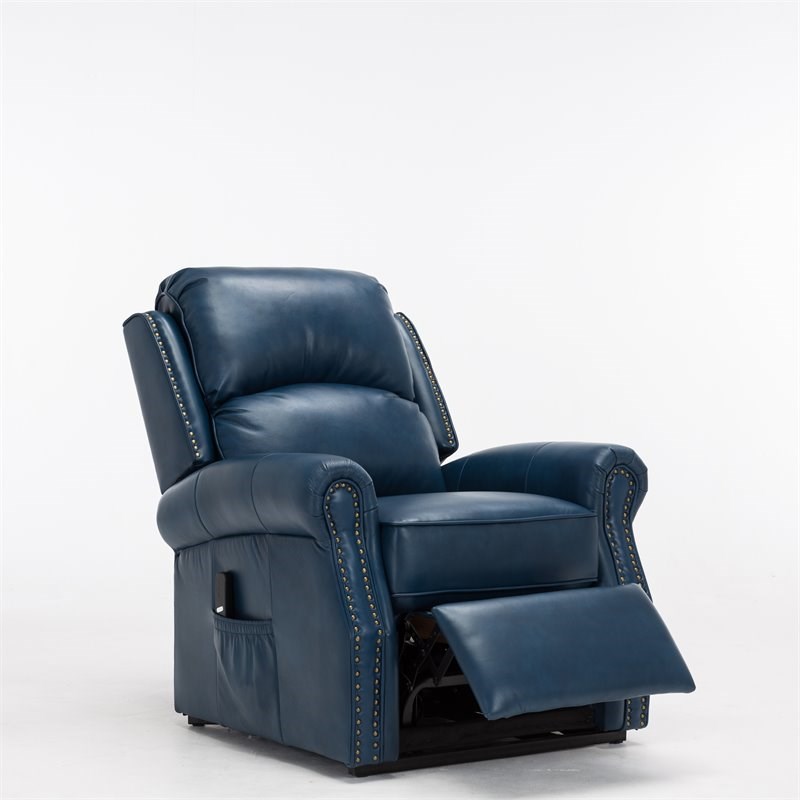 crofton navy blue faux leather lift chair 810710