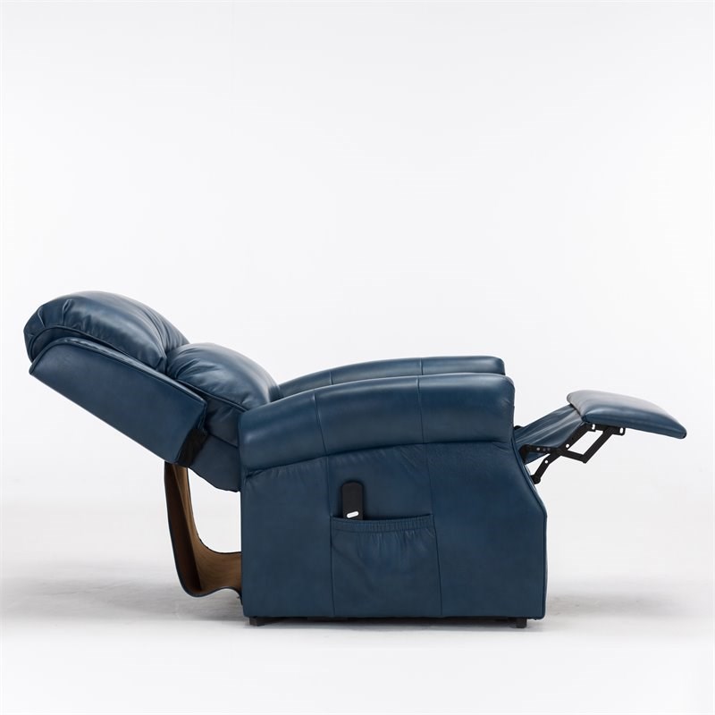 comfort pointe crofton navy blue faux leather lift chair 810710