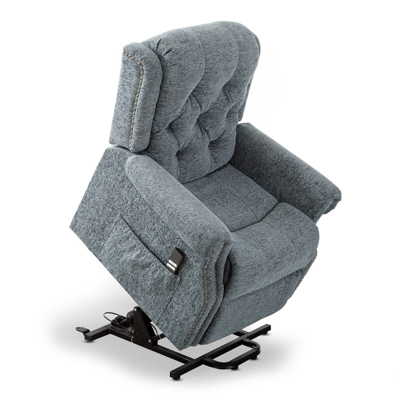 madison steel blue fabric recliner and lift chair - 8028-10