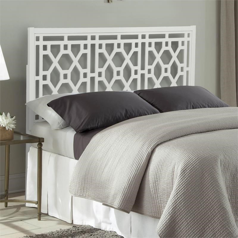 Thomas Chippendale White Wood Headboard King Homesquare