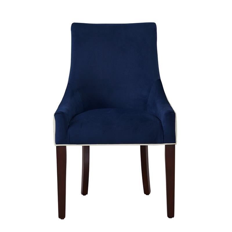 jolie upholstered navy blue and white fabric dining chair 803310