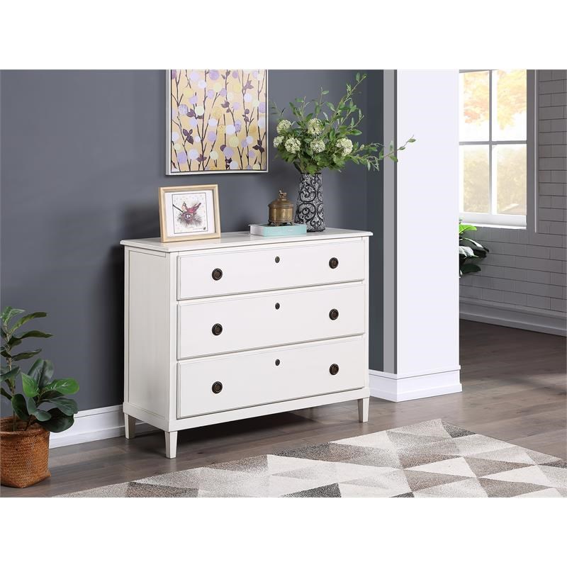 cambridge antique white 3drawer wood dresser 8201155
