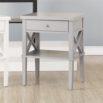 Marta Dove Gray 1 Drawer Wood Nightstand 802 10 94