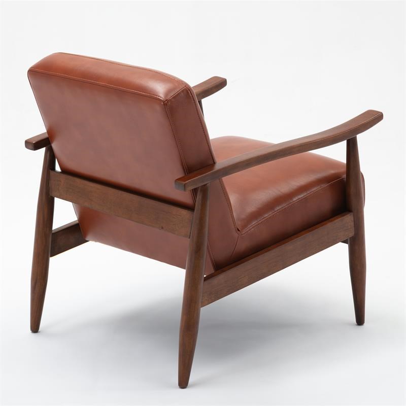 caramel faux leather chair