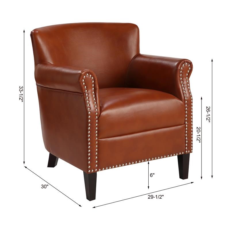 Comfort Pointe Holly Caramel Faux Leather Club Chair