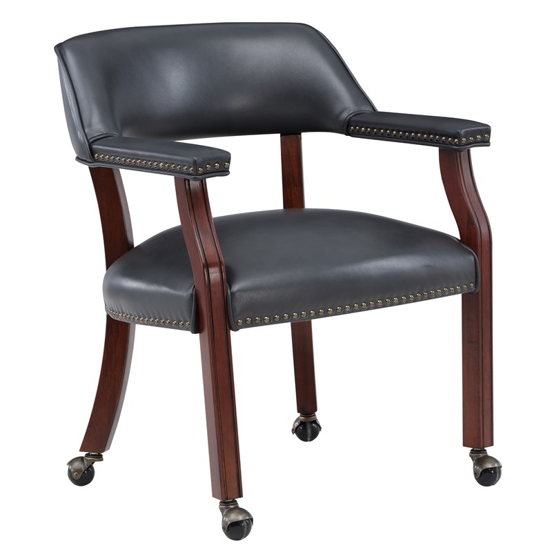 Comfort Pointe Cavett Charcoal Caster, Cavett Leather Chair