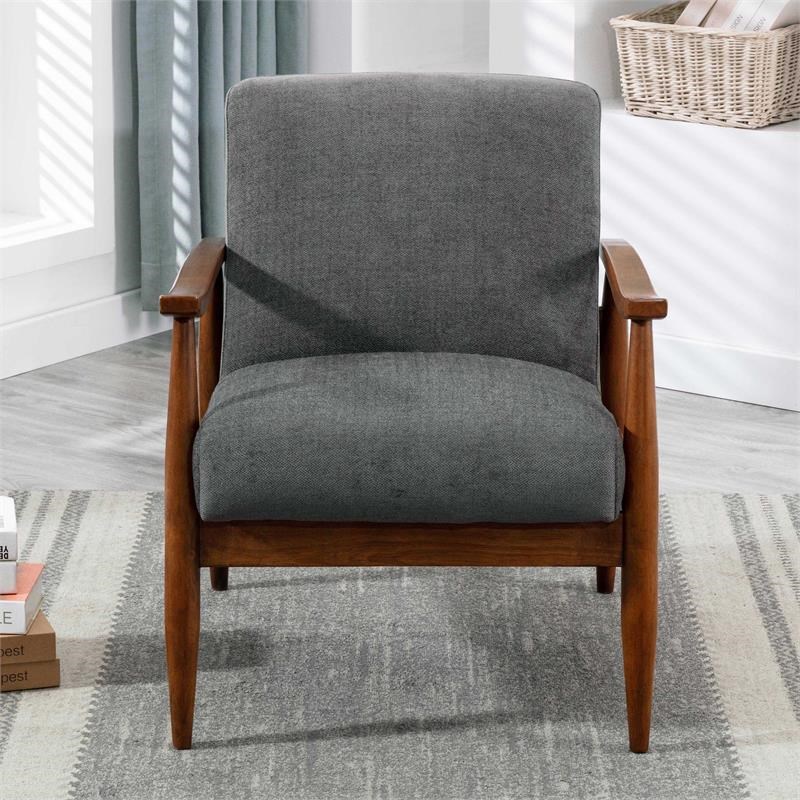 Comfort Pointe Asher Charcoal Wood Base Accent Chair