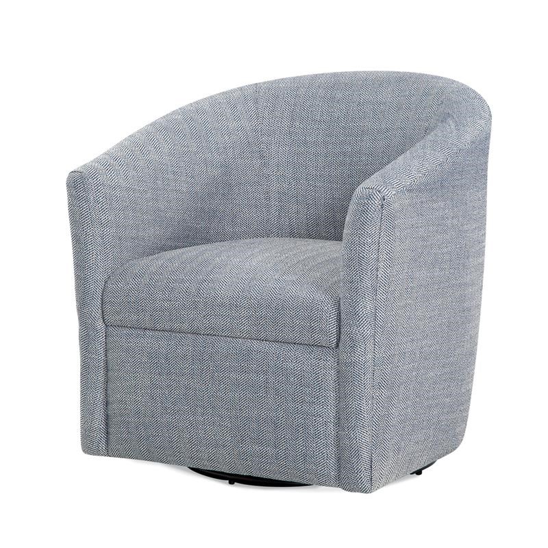 Comfort Pointe Lynton Indigo Blue Fabric Swivel Chair