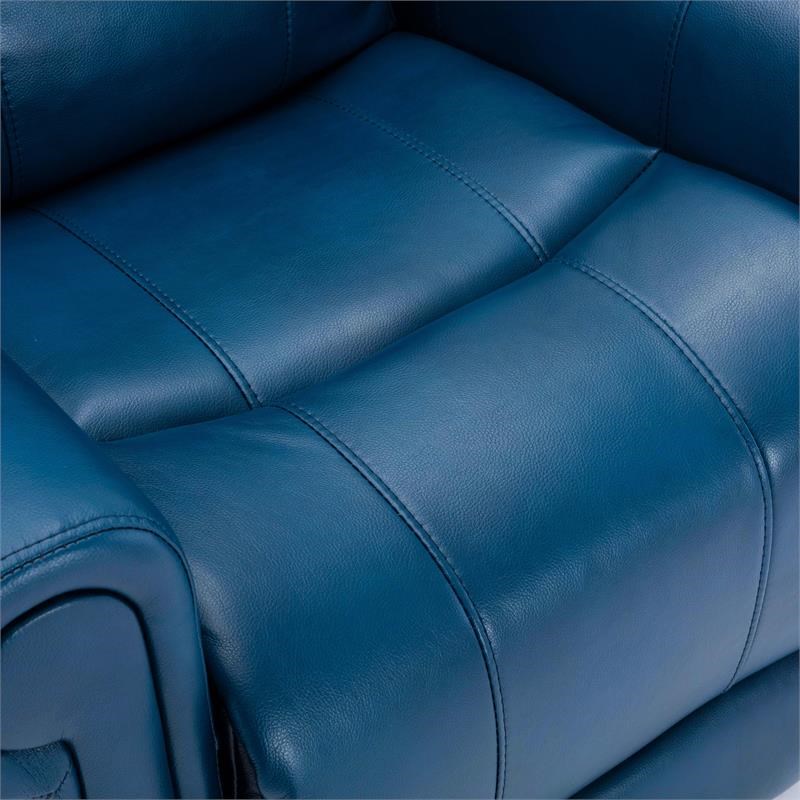 Langdon Navy Blue Faux Leather Lift Chair with Massage Homesquare