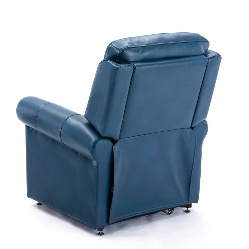 Langdon Navy Blue Faux Leather Lift Chair with Massage Homesquare