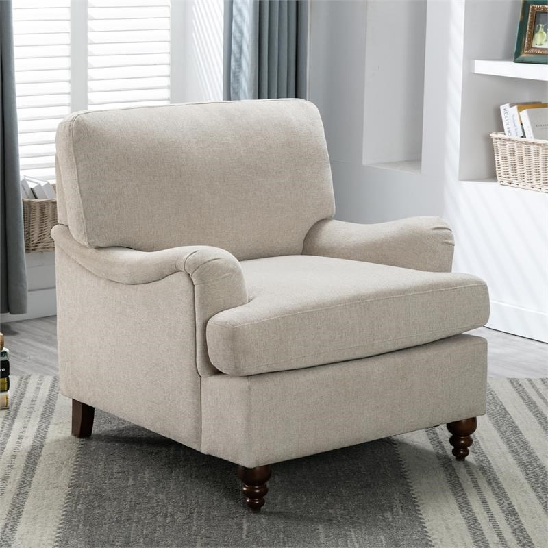 Clarendon Sea Oat Beige Fabric Arm Chair