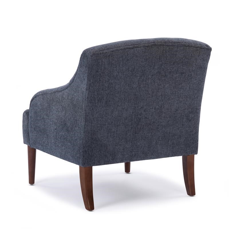 Aubrey Navy Blue Fabric Upholstered Arm Chair