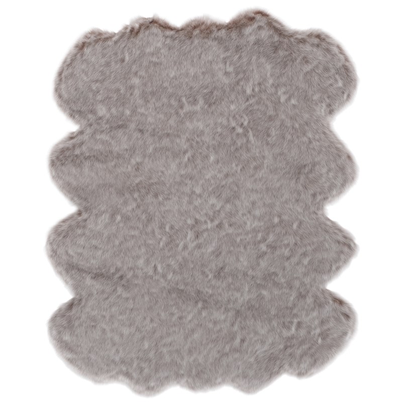 Abacasa Gloss Brown Acrylic and Polyester Faux Fur Area Rug