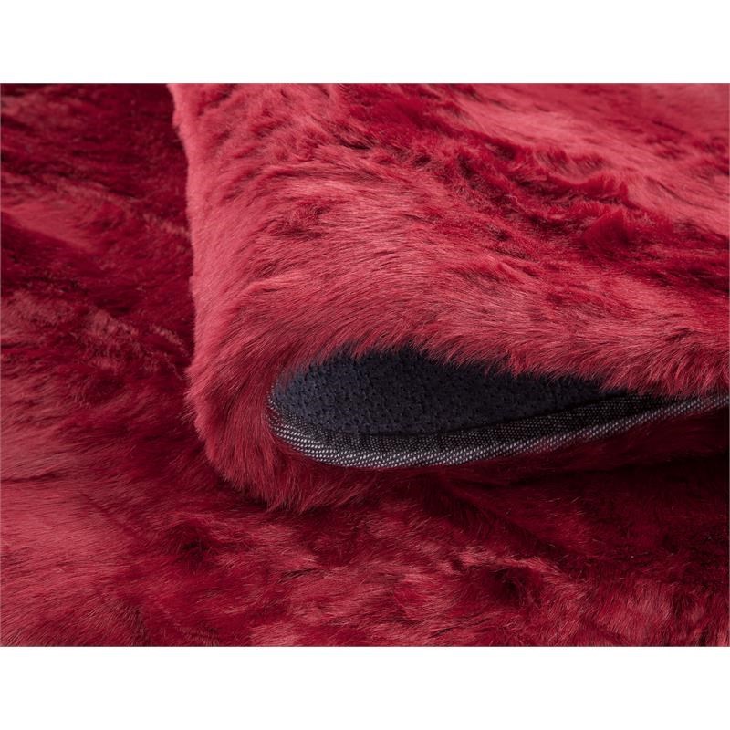 Abacasa Mink Ruby Acrylic and Polyester Faux Fur Area Rug