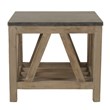 Star International Furniture Bella Antique Wood End Table in Gray/Blue Stone